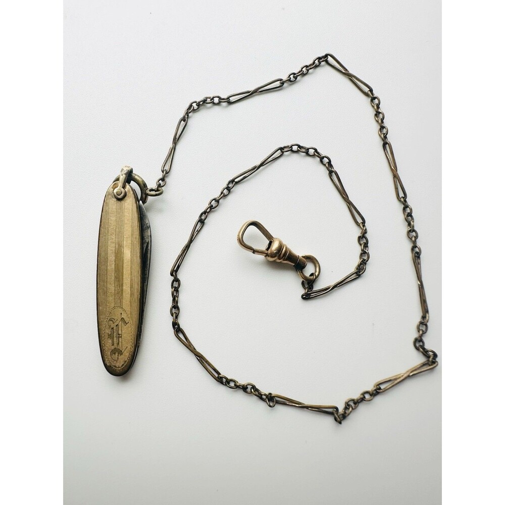 Antique Pocket Watch Chain With Knife